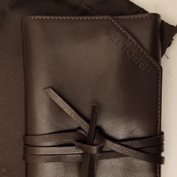 RARE Ippolita Jewelry Travel Holder Case 2Pc  Mahogany Brown Italian Leather NEW - Picture 4 of 12